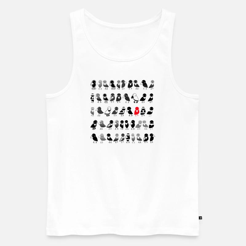 Vögel Raben - Männer Premium Bio Tank Top - Weiß