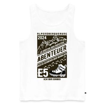 Abenteuer E5 Alpenüberquerung 2024 - Männer Premium Bio Tank Top - Weiß - Vorne - AI Model Male 178 light (178cm)