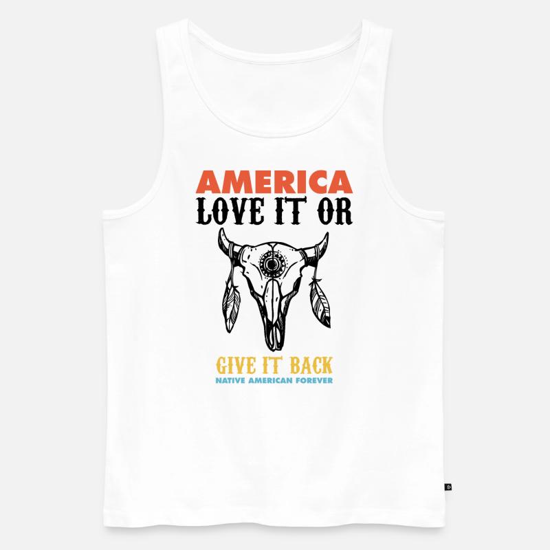 american native, deadly day, apache - Männer Premium Bio Tank Top - Weiß