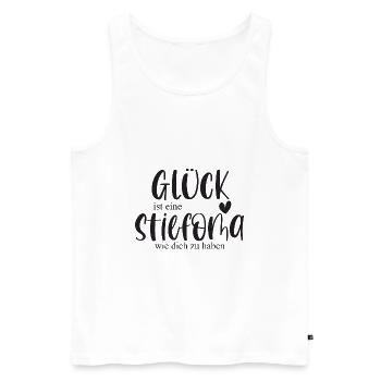 Oma Stiefoma Großmutter Familie Geschenk Glück - Männer Premium Bio Tank Top - Weiß - Vorne - Michal (187cm)