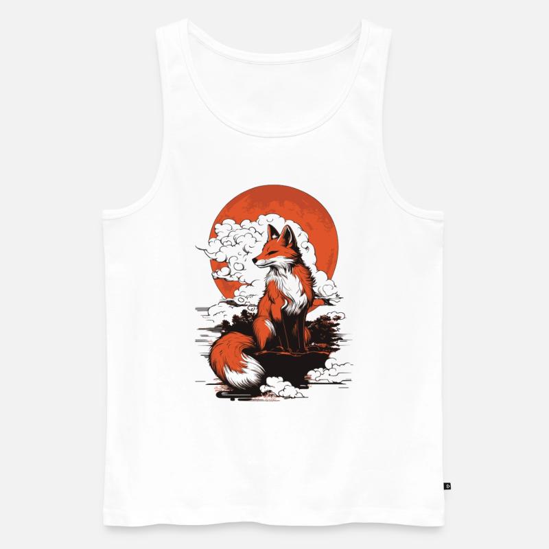 Fuchs Kitsune Japan - Männer Premium Bio Tank Top - Weiß