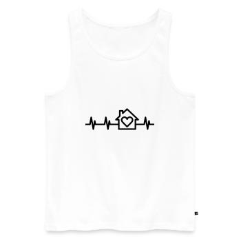 Haus und Herzschlag Symbol - Männer Premium Bio Tank Top - Weiß - Vorne - Michal (187cm)