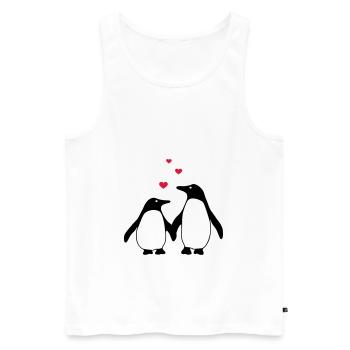 verliebte Pinguine - Männer Premium Bio Tank Top - Weiß - Vorne - AI Model Male 178 light (178cm)