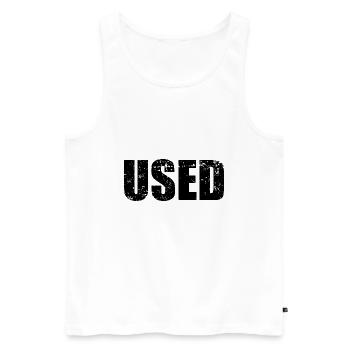 USED - Men's Premium Organic Tank Top - white - Front - Michal (187cm)