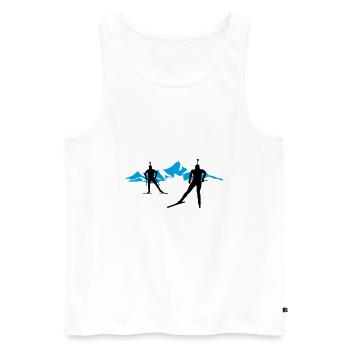 Biathlon, Ski de fond, Ski de fond, Montagne - Débardeur bio Premium Homme - blanc - Devant - Michal (187cm)