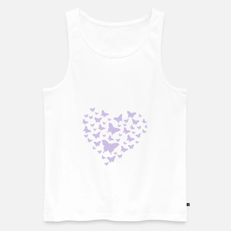 Schmetterlinge Herz - Männer Premium Bio Tank Top - Weiß