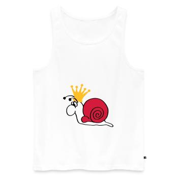 Schnecke Schneckenkönig mit Krone - Männer Premium Bio Tank Top - Weiß - Vorne - AI Model Male 178 light (178cm)