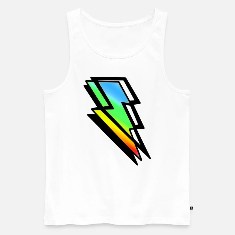 Thunderbolt Bunter Strahl - Männer Premium Bio Tank Top - Weiß