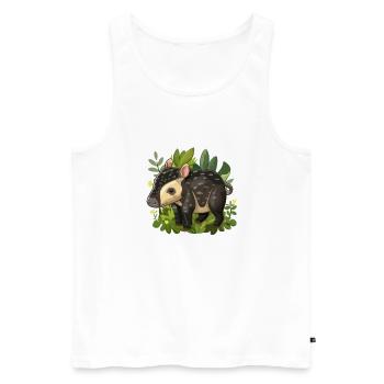 Cute Mountain Tapir Illustration - Adorable Animal - Men's Premium Organic Tank Top - white - Front - Michal (187cm)