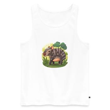 Cute Mountain Tapir Illustration - Adorable Animal - Men's Premium Organic Tank Top - white - Front - Michal (187cm)