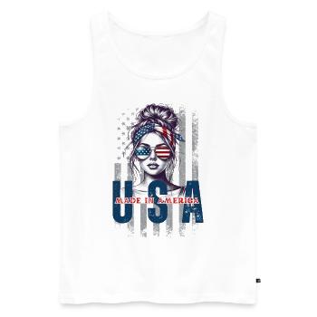 July 4, also known as Independence Day, - Débardeur bio Premium Homme - blanc - Devant - Michal (187cm)