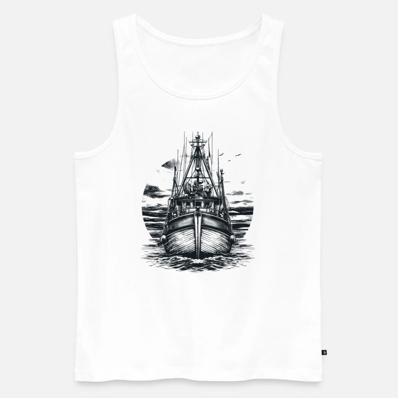 Fischkutter Fischen - Männer Premium Bio Tank Top - Weiß