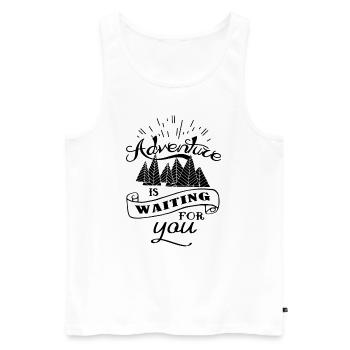 Be adventurous! - Men's Premium Organic Tank Top - white - Front - Michal (187cm)