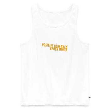 ich mag positive Gedanken - Männer Premium Bio Tank Top - Weiß - Vorne - Michal (187cm)