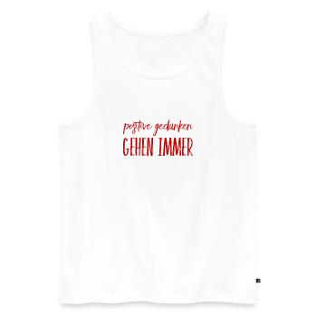 positive Gedanken gehen immer - Männer Premium Bio Tank Top - Weiß - Vorne - AI Model Male 178 light (178cm)