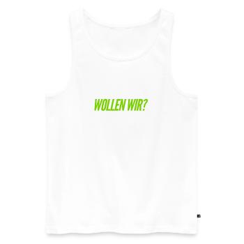 hast du Bock? - Männer Premium Bio Tank Top - Weiß - Vorne - Michal (187cm)