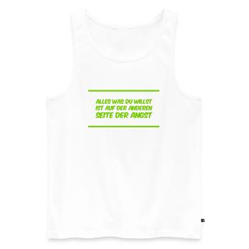die Angst kennt den Weg - Männer Premium Bio Tank Top - Weiß - Vorne - Michal (187cm)