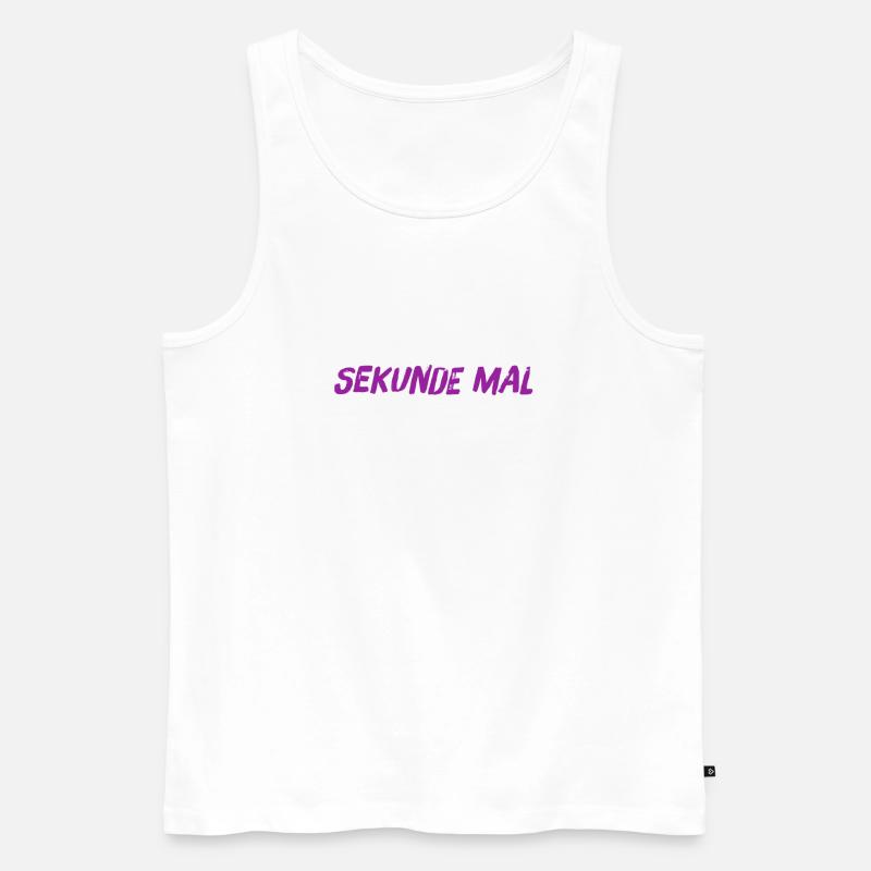 warten sie - Männer Premium Bio Tank Top - Weiß