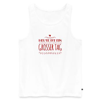 heute ist ein genialer Tag - Männer Premium Bio Tank Top - Weiß - Vorne - Michal (187cm)