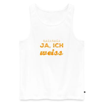 ja, ich weiß - Männer Premium Bio Tank Top - Weiß - Vorne - Michal (187cm)
