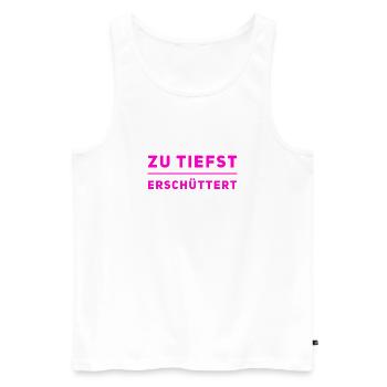 das hat mich tief getroffen - Männer Premium Bio Tank Top - Weiß - Vorne - AI Model Male 178 light (178cm)