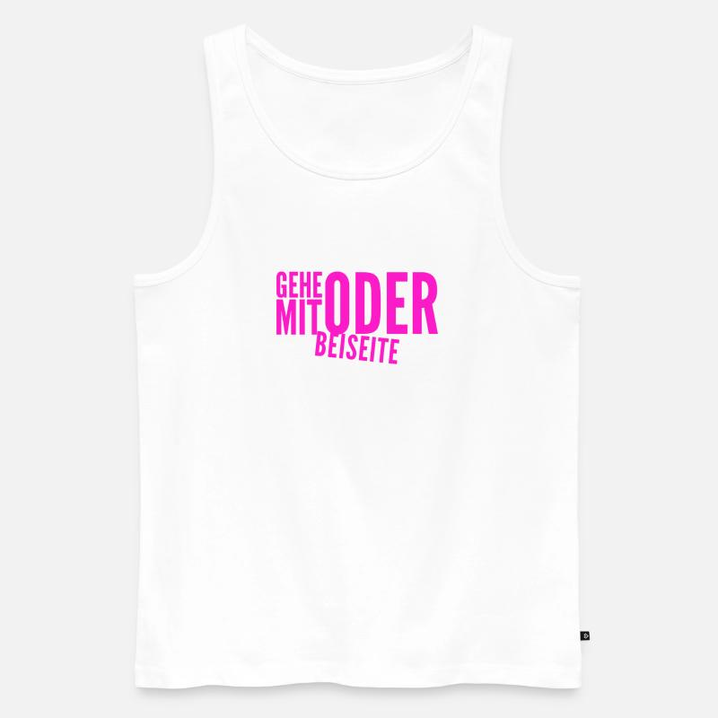 kommst du mit oder nicht? - Männer Premium Bio Tank Top - Weiß
