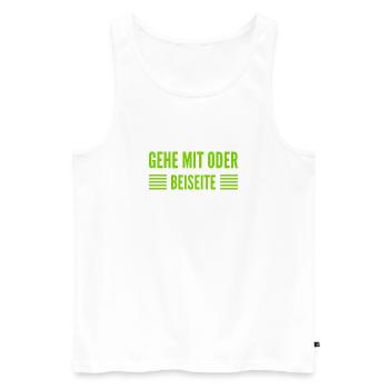 für oder gegen mich - Männer Premium Bio Tank Top - Weiß - Vorne - Michal (187cm)