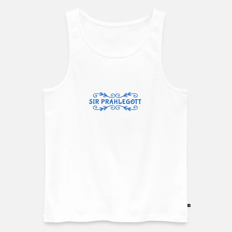 ich bin Sir Prahlegott - Männer Premium Bio Tank Top - Weiß