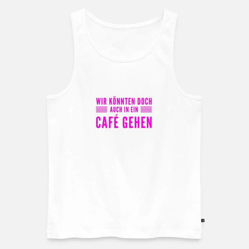 Bock auf einen Kaffee? - Männer Premium Bio Tank Top - Weiß