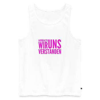 Hast du zugehört? - Männer Premium Bio Tank Top - Weiß - Vorne - Michal (187cm)
