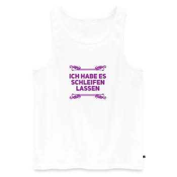 ich hatte keine Lust - Männer Premium Bio Tank Top - Weiß - Vorne - Michal (187cm)