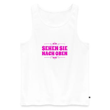 der Blick in die Höhe - Männer Premium Bio Tank Top - Weiß - Vorne - AI Model Male 178 light (178cm)