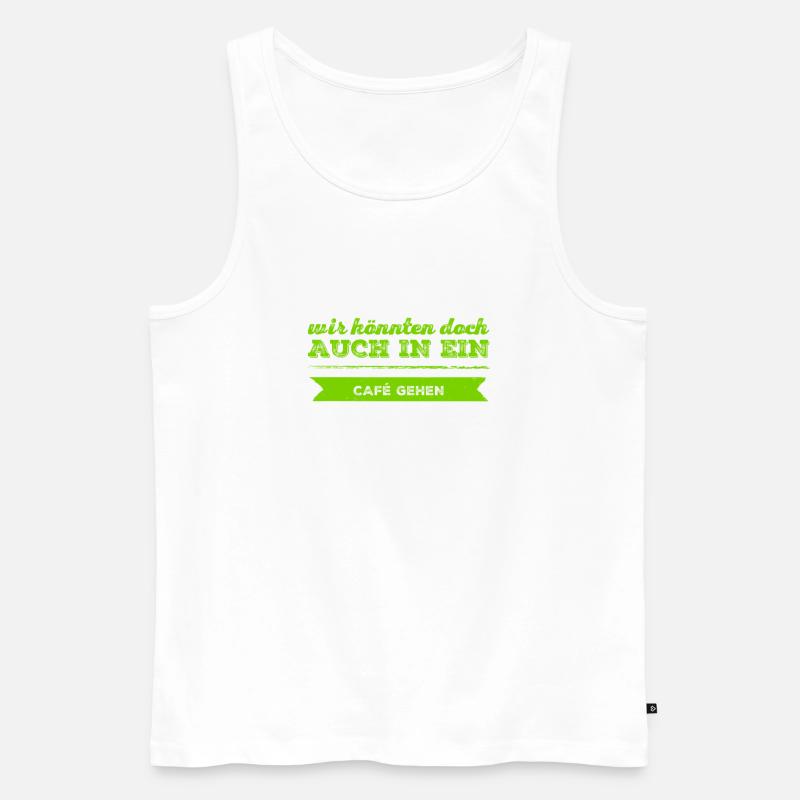 Lust auf einen Kaffee? - Männer Premium Bio Tank Top - Weiß