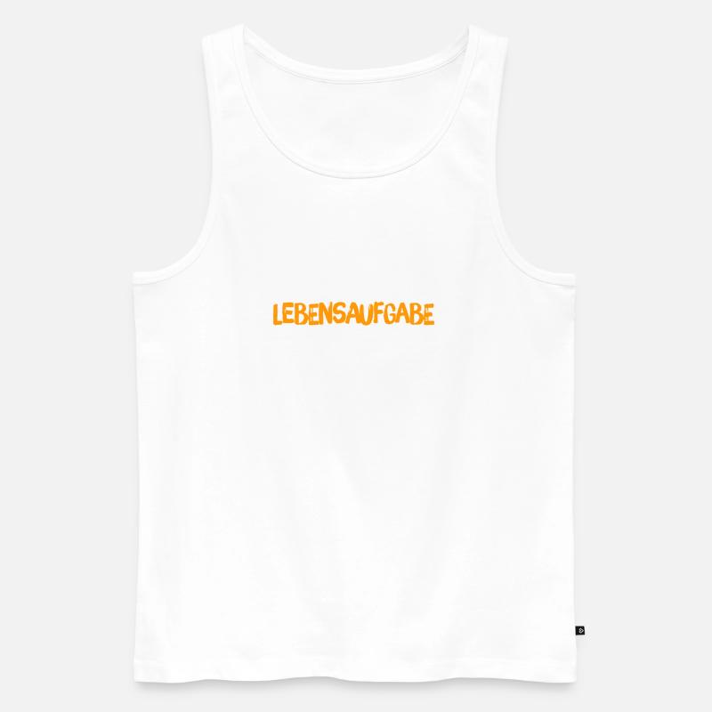 ich habe eine Lebensaufgabe - Männer Premium Bio Tank Top - Weiß