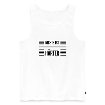 was könnte härter sein - Männer Premium Bio Tank Top - Weiß - Vorne - Michal (187cm)