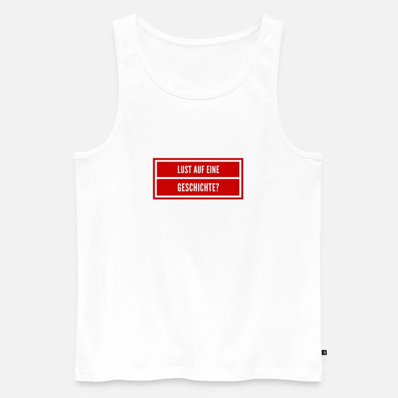 Bock auf eine Geschichte? - Männer Premium Bio Tank Top - Weiß