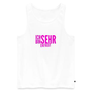 hocherfreut - Männer Premium Bio Tank Top - Weiß - Vorne - Michal (187cm)