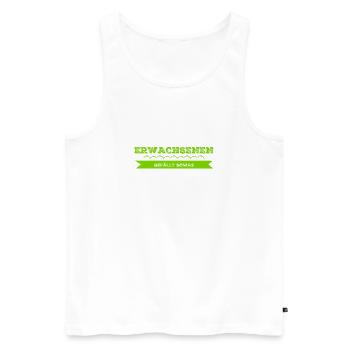 das ist was für Erwachsene - Männer Premium Bio Tank Top - Weiß - Vorne - AI Model Male 178 light (178cm)