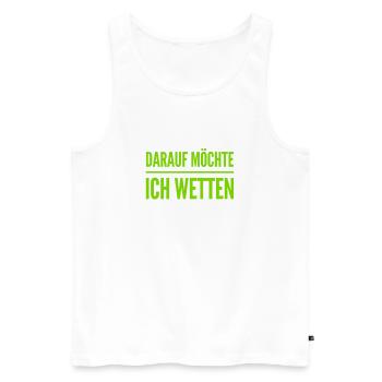 wetten wir? - Männer Premium Bio Tank Top - Weiß - Vorne - AI Model Male 178 light (178cm)