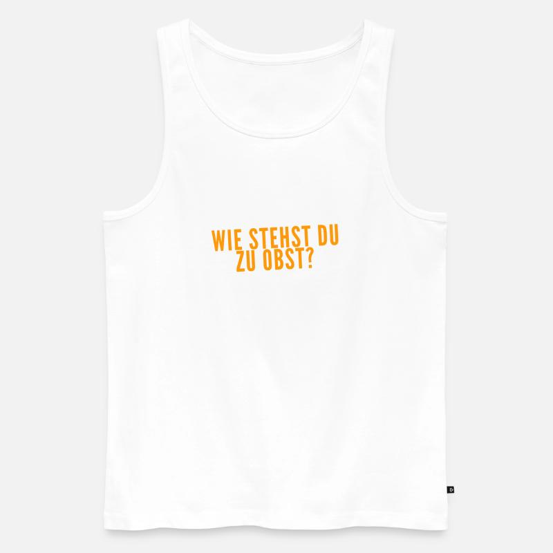 Was denkst du über Obst? - Männer Premium Bio Tank Top - Weiß