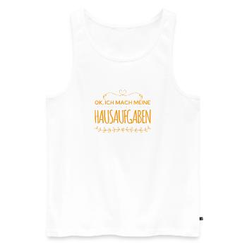 ich kümmere mich um die Hausaufgaben - Männer Premium Bio Tank Top - Weiß - Vorne - AI Model Male 178 light (178cm)