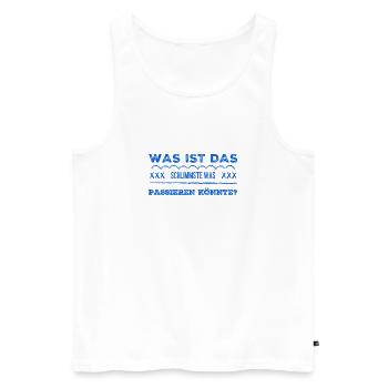 bleib optimistisch - Männer Premium Bio Tank Top - Weiß - Vorne - Michal (187cm)