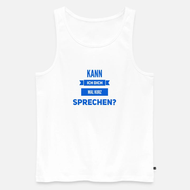 ich möchte sprechen - Männer Premium Bio Tank Top - Weiß