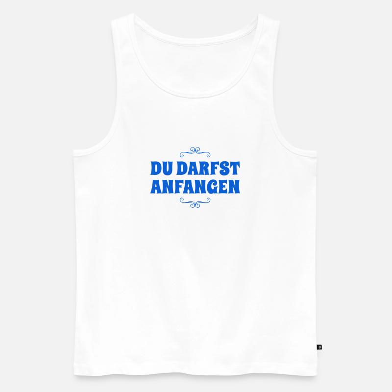 du beginnst - Männer Premium Bio Tank Top - Weiß