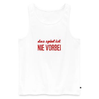 das Spiel geht weiter - Männer Premium Bio Tank Top - Weiß - Vorne - Michal (187cm)