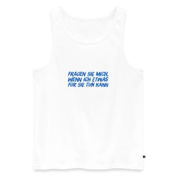 benötigen sie Hilfe? - Männer Premium Bio Tank Top - Weiß - Vorne - AI Model Male 178 light (178cm)