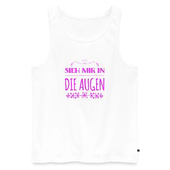 ich steh auf Augenkontakt - Männer Premium Bio Tank Top - Weiß - Vorne - Michal (187cm)