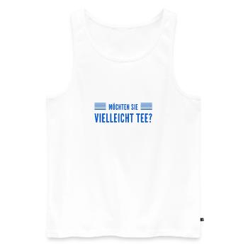 vielleicht einen Tee? - Männer Premium Bio Tank Top - Weiß - Vorne - AI Model Male 178 light (178cm)