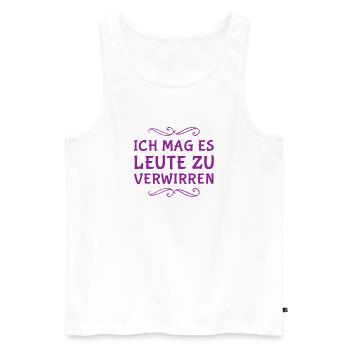 ich mag es Leute zu verwirren - Männer Premium Bio Tank Top - Weiß - Vorne - Michal (187cm)