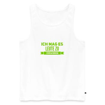 die Verwirrung der Leute - Männer Premium Bio Tank Top - Weiß - Vorne - Michal (187cm)